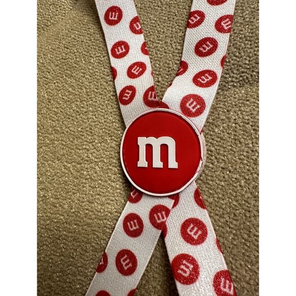 M&M’s White Red Suspenders Adjustable - Picture 2 of 4